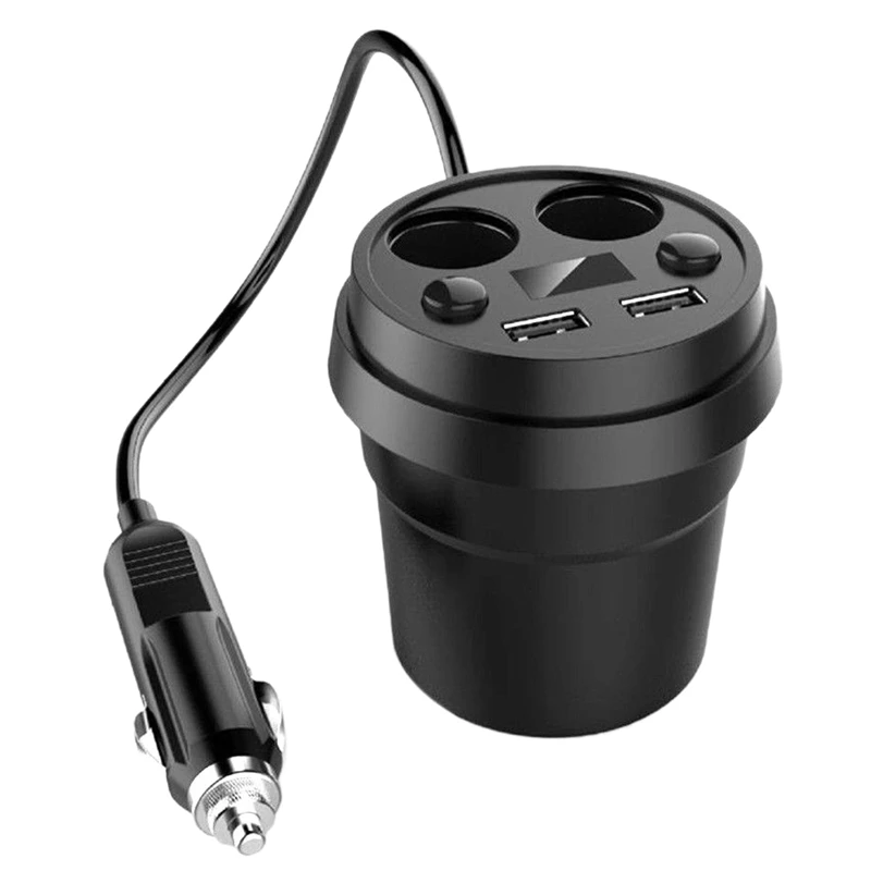 Автомобильное зарядное устройство 2 прикуривателя гнездо Стенд Usb зарядное устройство в виде чашки держатель