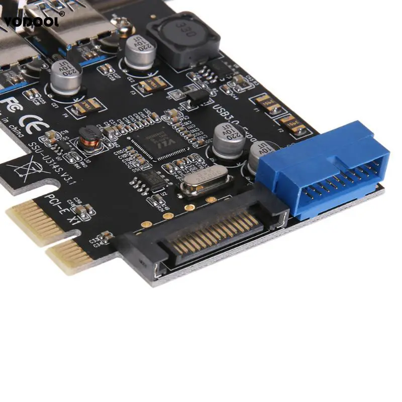 Pcie передача 2 порта Usb3.0 плата расширения рабочего стола спереди 19/20Pin интерфейс для Windows Xp/7/8/8,1/10