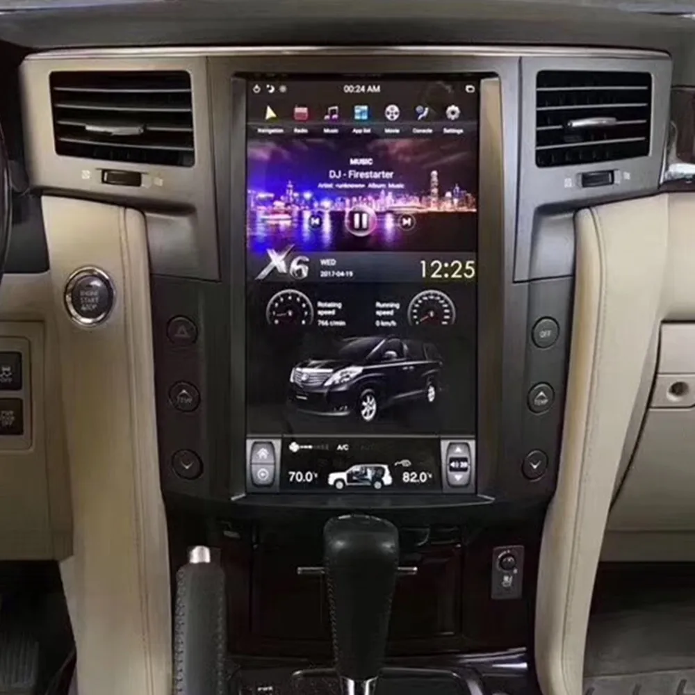 

Android 8.1 os 13.6 inch IPS vertical HD screen car gps multimedia radio navi For Lexus LX570 2007-2015