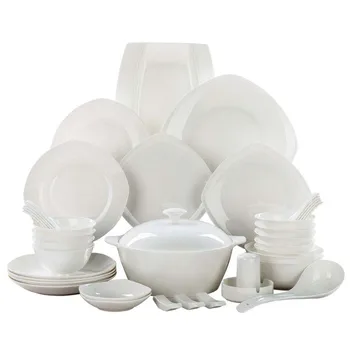

56 Heads jingdezhen ceramics Dinnerware Sets Tableware Bone China Dishes Set Pot Rice Bowl Salad Noodles Bowl Dish Bowl