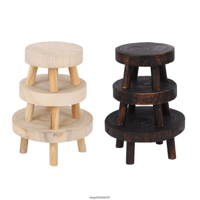 Printed Solid Wood Stool Flower Pot Stand Round Bench Plant and Succulent Flowerpot Base Holder Display Home ly15 21 | Дом и сад