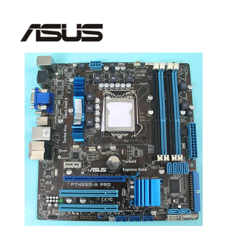 Для ASUS P7H55D M PRO Материнская плата LGA 1156 DDR3 16 ГБ для Intel H55 P7H55 десктопная материнская
