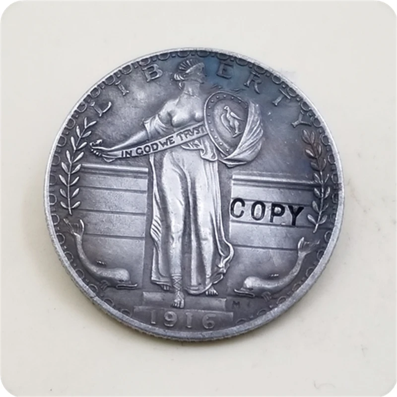 США 1916 стоячий район свободы с дельфином копия монет | Дом и сад