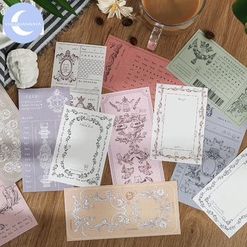 

YueGuangXia 30pcs Vintage Frame Set for Diary Creative Folded Planner Notepad School Supplies Self-Stick Note Writing Memo Pads
