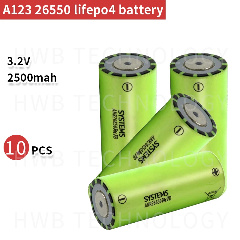 Аккумуляторные батарейки 70A (30C) 10 шт./лот 26650 lifepo4 3 2 в 2500 мАч|lifepo4 3.2v|lifepo4 26650lifepo4 2500mah