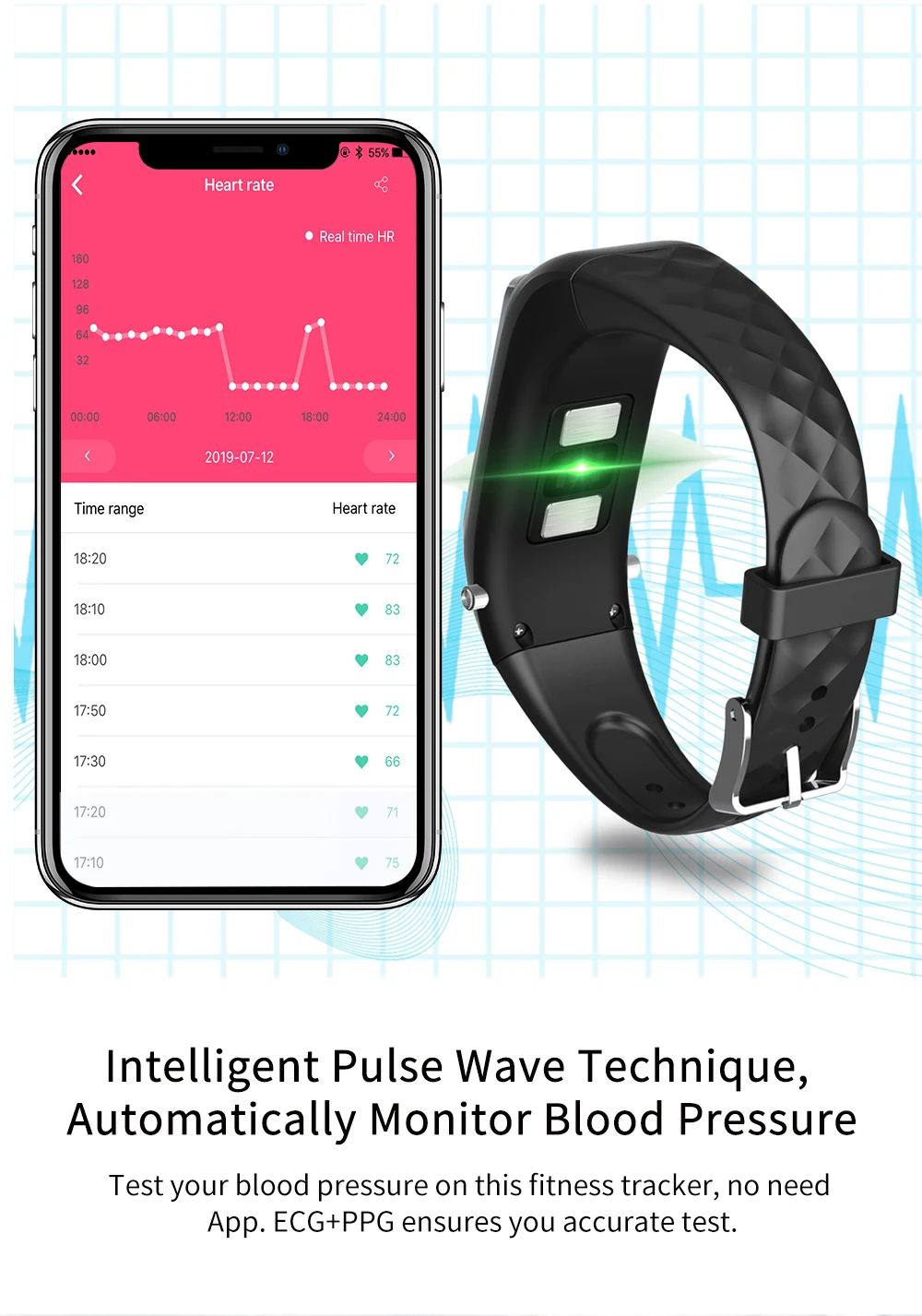 SANDA H207 Bluetooth наушники-браслет ECG+ PPG ответ телефонная гарнитура кровяное давление Muti-спортивные Смарт-часы умный Браслет