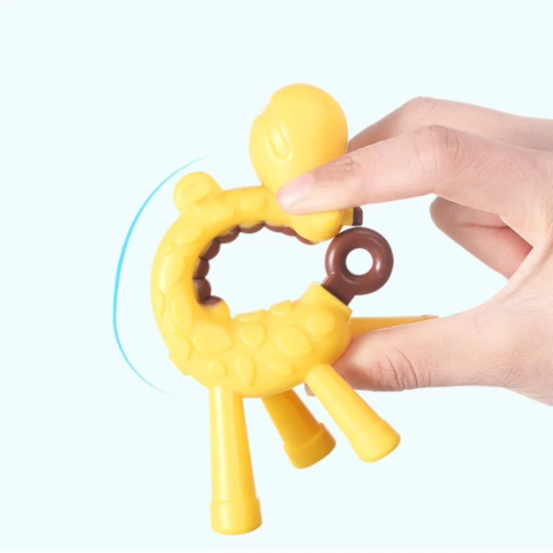 

Baby teeth that fawn molar rod giraffe to bite the teether safty Baby Teether Pacifier Cartoon Teething Nursing Silicone