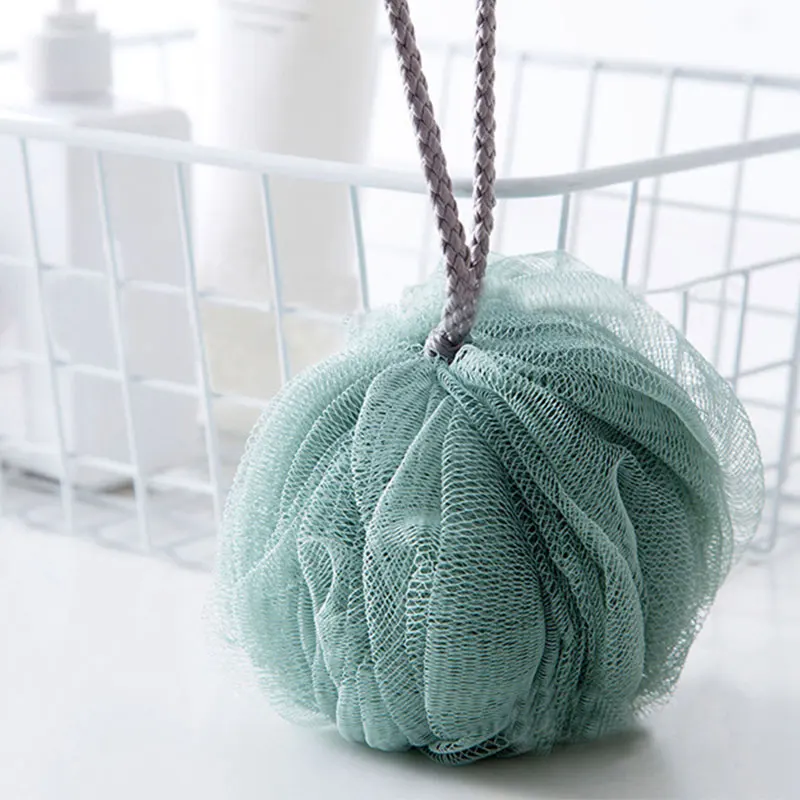 Pack of 1 Useful Soft Bath Shower Sponge Ball Exfoliating Loofah Mesh Pouf Body Scrubber Ball for Men and Women