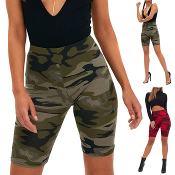 

Women Camouflage Printed Bike Shorts High-waisted Leggings Knee Shorts for Outdoor Cycling Sports FS99