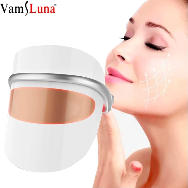 US $27.46  LED Facial Mask infrared Photon Face Mask For Home Therapy 3 Color Red/Blue/Yellow Light Therapy Fo