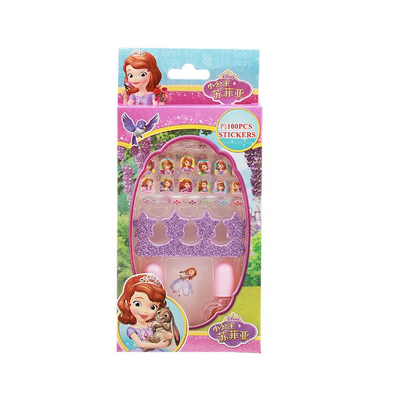 Hasbro пони Замороженные мультфильм DIY Детская Наклейка для ногтей с персонажем мультфильма лак для ногтей пилочка для ногтей Подарочная коробка набор девочка игрушка - Цвет: xiaogongzhu
