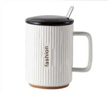 

Creative Simple Ceramic Cup Male and Female Students Home Mug with Lid Spoon Office Cup Couple Coffee Cup Ceramic Mug Travel Mug