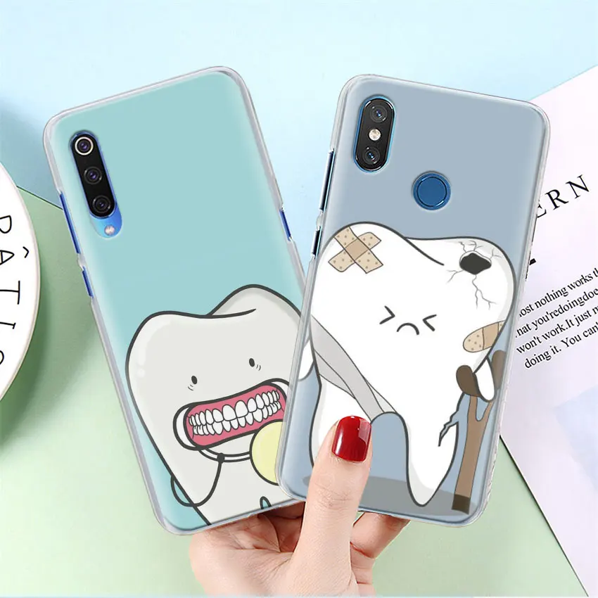 Инструменты стоматолога зуб чехол для Xiaomi mi A3 A1 A2 8 Lite 9T CC9E Играть Red mi K20 Pro 7A Note 7 фотоаппаратов моментальной печати 7S жесткий прозрачный чехол Capa