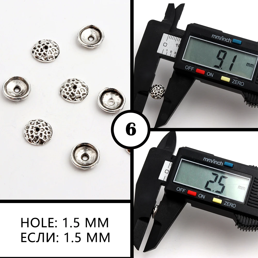 50 100 200 Stück 30 Arten Tibetisches Silber Gold Bronze Kupferfarben Metall-Abstandshalter-Endkappen für die Schmuckherstellung Großhandel – Detail 24