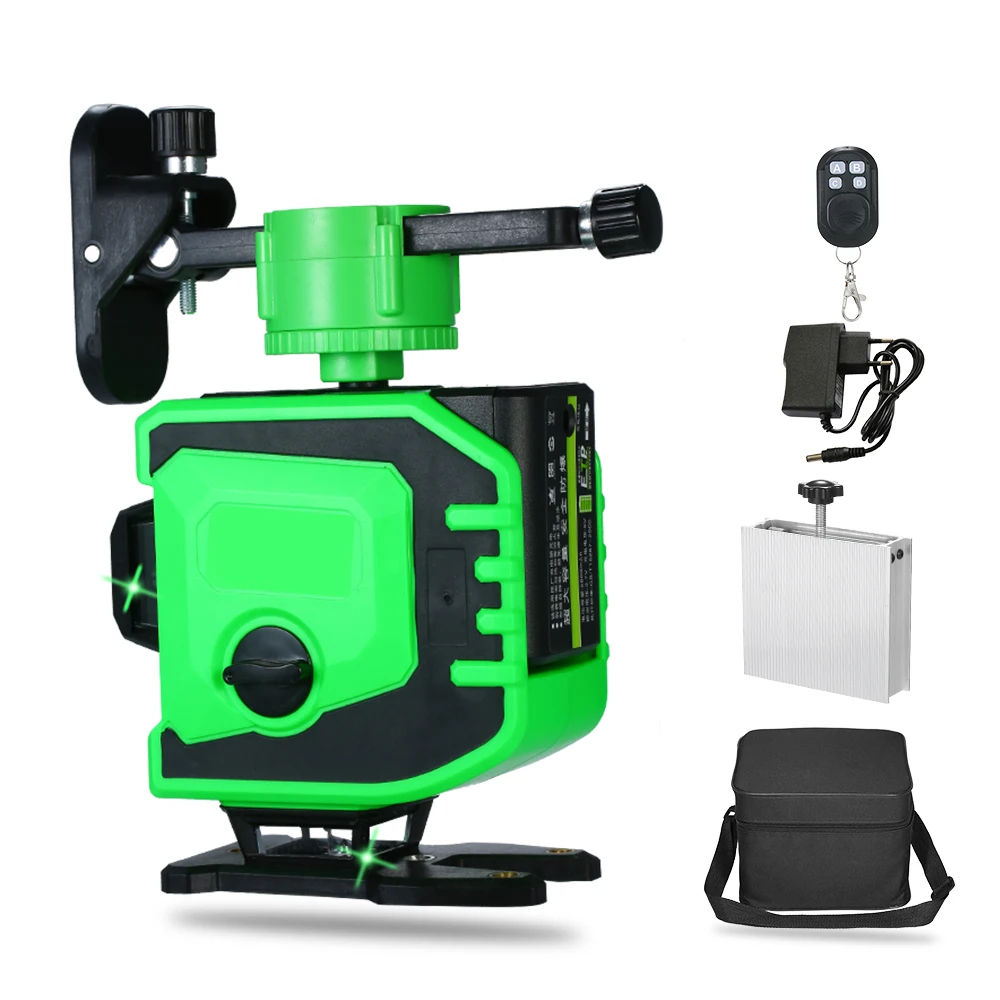 

3D Waterproof 12 Lines Green Laser Levels Self-Leveling 360 Horizontal And Vertical Cross Super Powerful Green Laser Beam