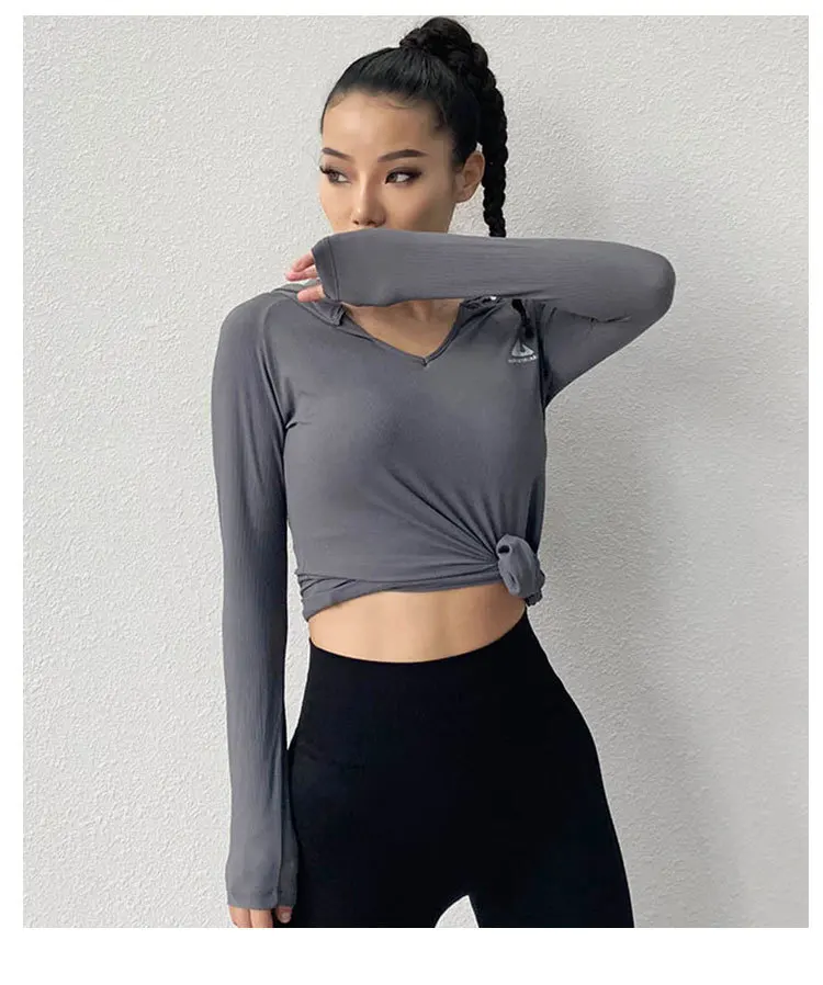 Sports tops gym women Yoga Hoodie long sleeve Quick-drying Shirts Running Sport shirt tops Activewear T-shirts fitness wear