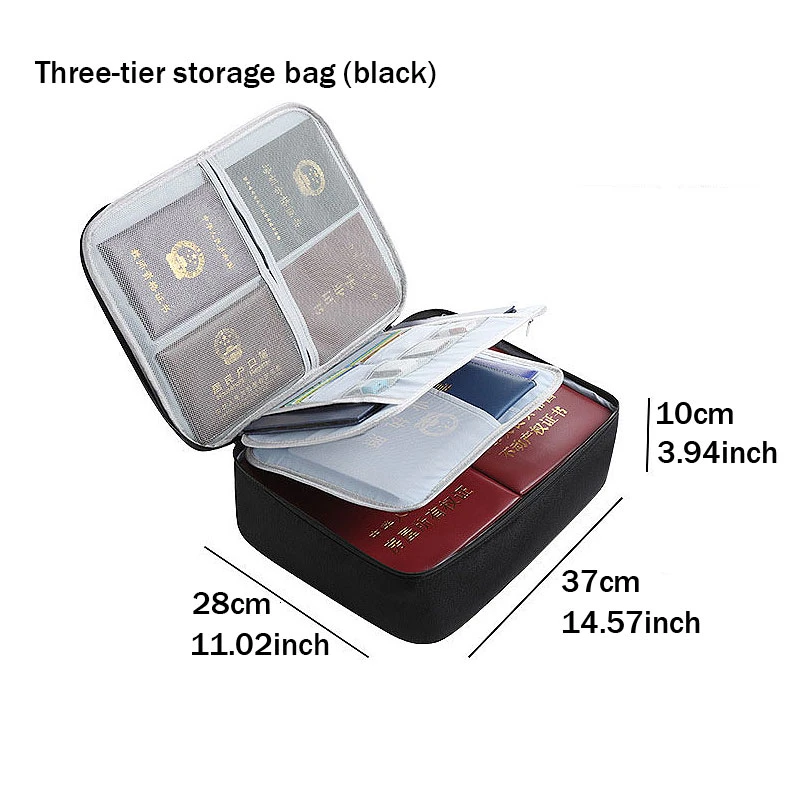 Waterproof Cationic Travel Bag Multi-layer Documents Organizer Handbag Outdoor Portable Large Capacity Zipper Storage Bag - Цвет: E