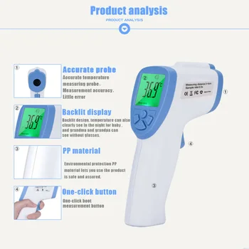 

Non-contact Forehead Body Digital Infrared Thermometer Temperature Measure Material Temperature