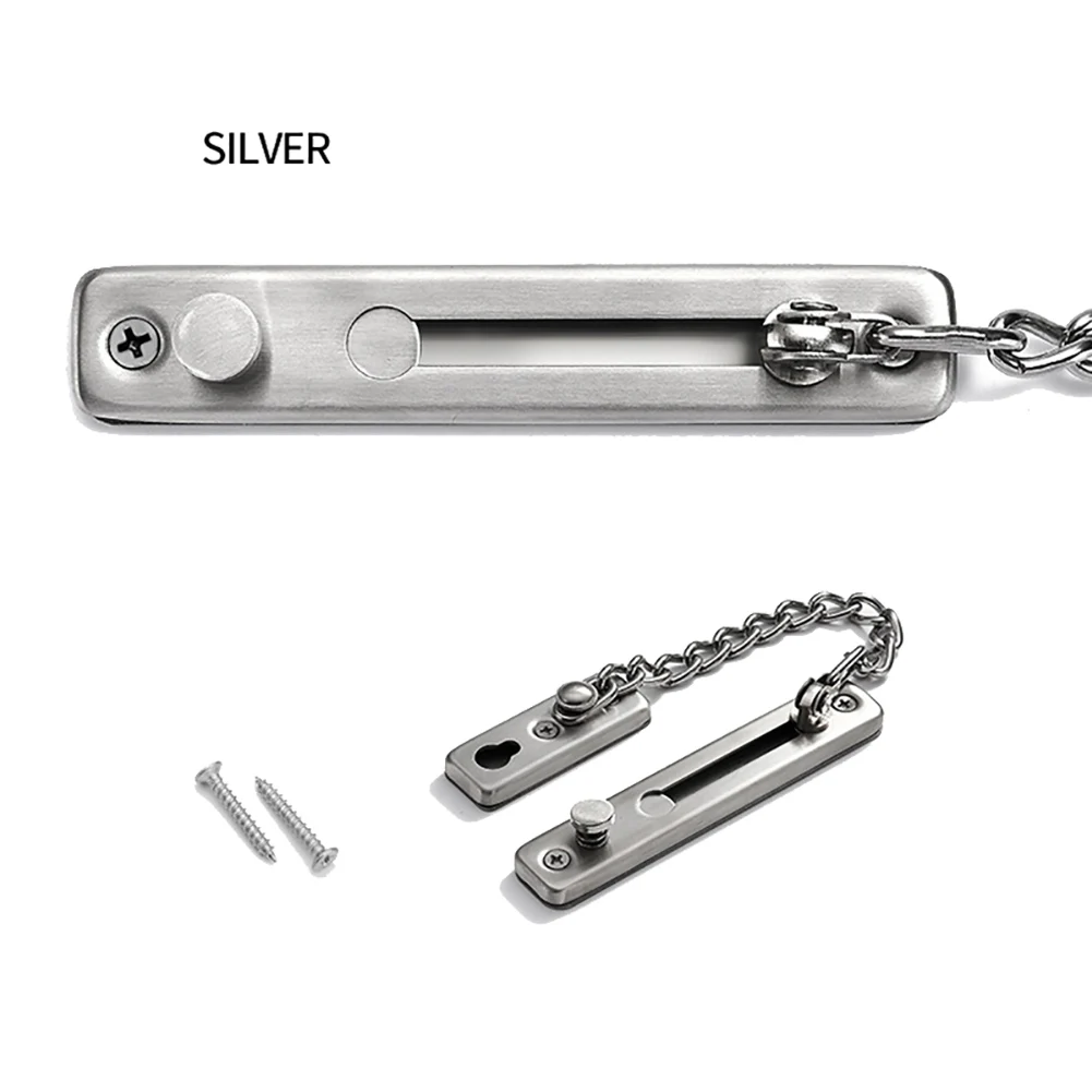 Silver 304 нержавеющая сталь Противоугонная Дверная Цепочка замок домашняя камера видеонаблюдения болты защелка для внутренней двери MDJ998 - Цвет: Silver