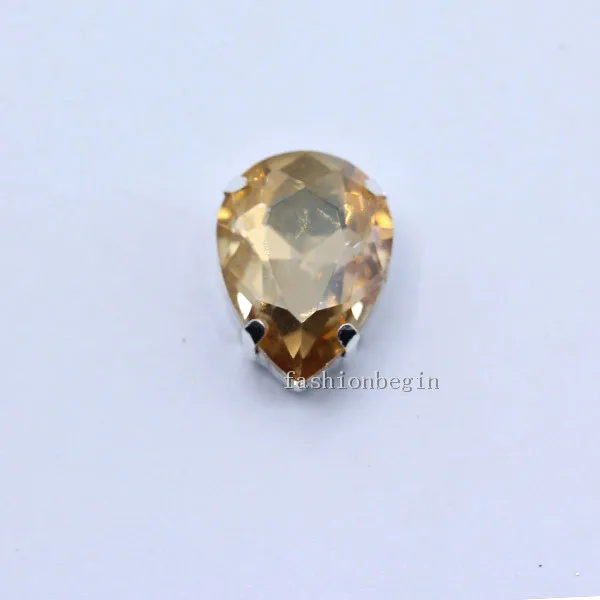 gold champagne 4x6 6x 8 10 x14 13x18 18*25 20x30x30x40 мм 24 цвета каплевидные стеклянные камень шить на Кристальный, серебряный, со стразами основание кнопки для одежды - Цвет: gold champagne