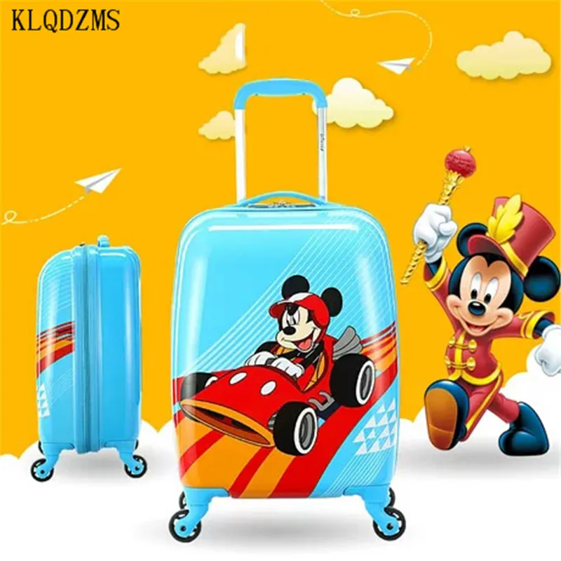 KLQDZMS 20 дюймов мультфильм Дорожный чемодан дети носить на тележке сумки ABS PC сумки на колёсиках spinner на колесах