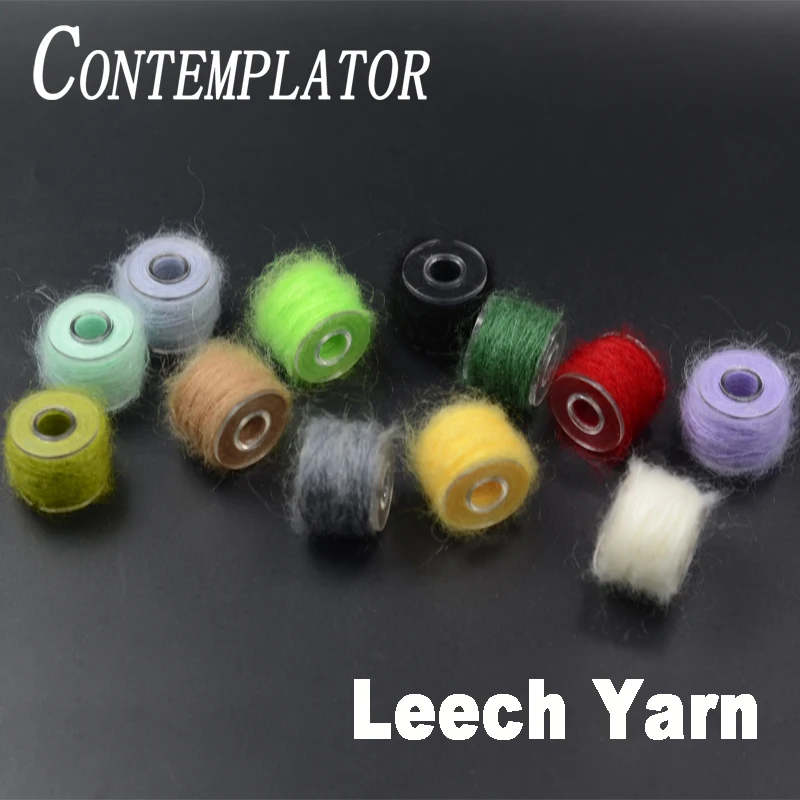 

CONTEMPLATOR 12colors leech mohair yarn caddis nymph body twisted angora hair fly tying thread streamers fly fishing materials