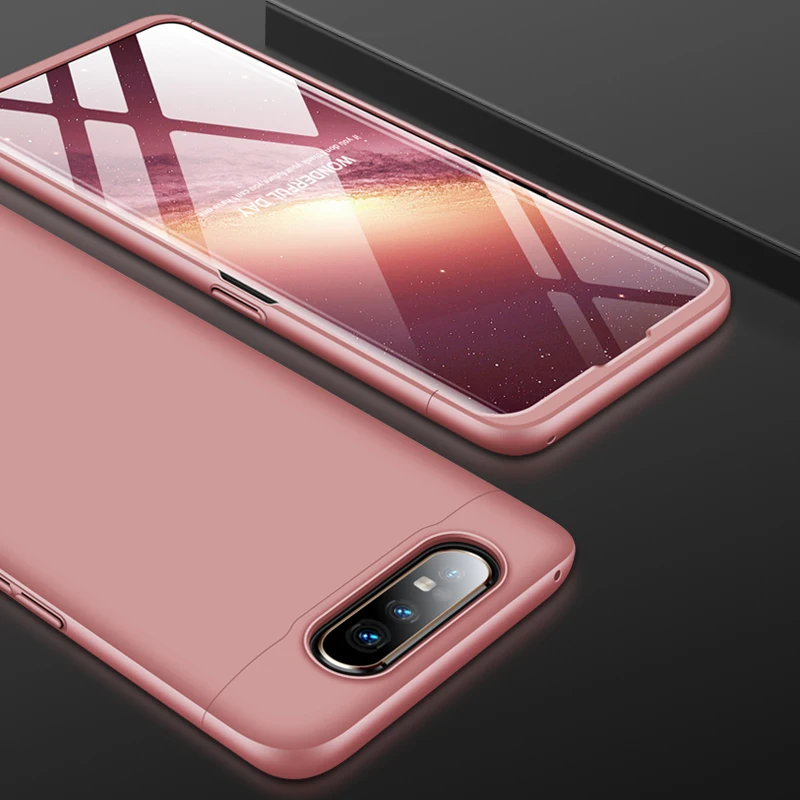 360 градусов для samsung Galaxy A90 A80 A70 A60 A50 A40S A30 A20 A10 M40 M30S M20 M10 чехол 3 в 1 жесткий защитный чехол матовый чехол - Цвет: Розовый