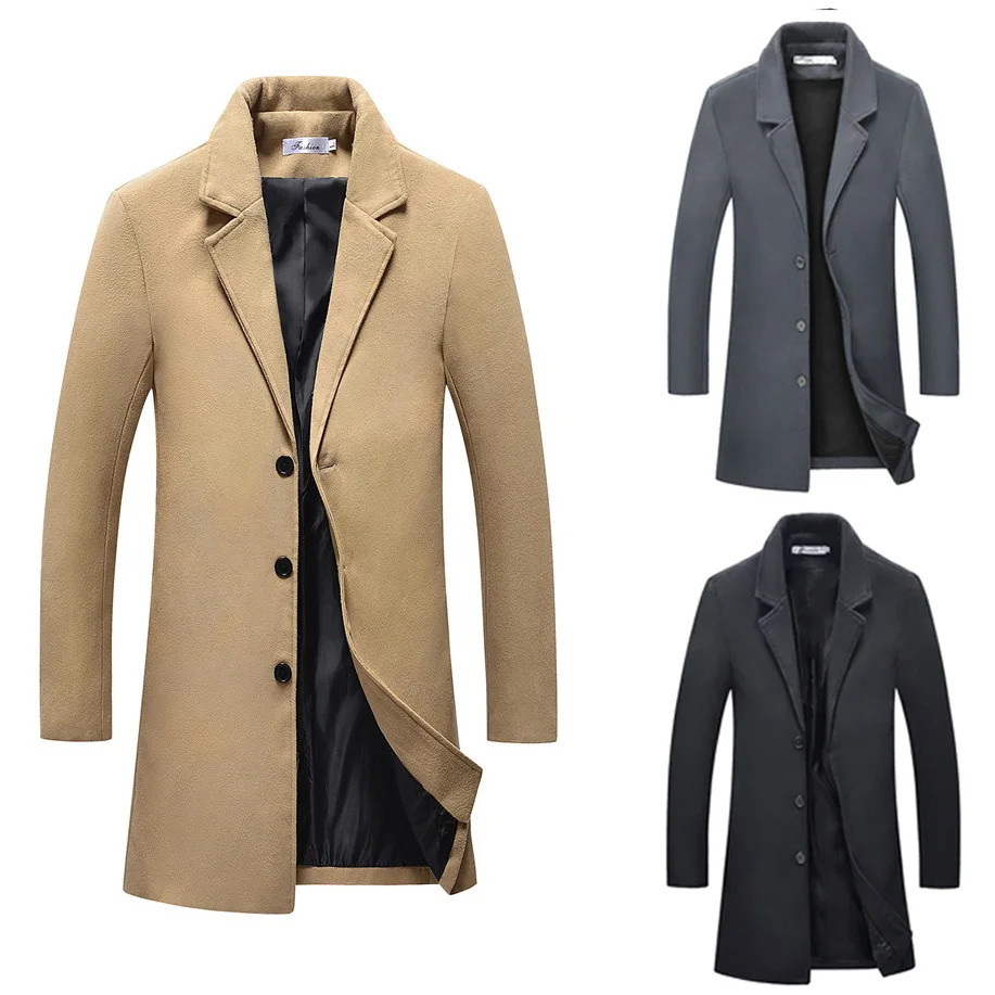 

CoatMan,Spring and Autumn Son Windbreaker Man,Medium-length Windbreaker Man,Fur Coat Man,Men's Coat,Mens Long Coat,Mens Overcoat