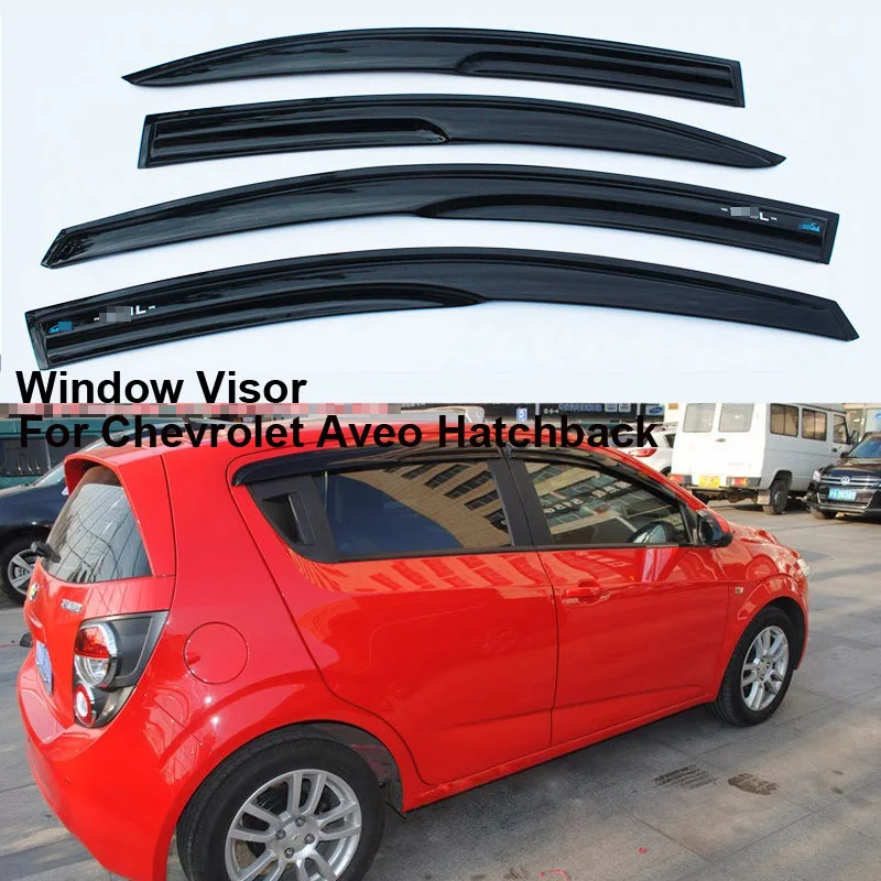 

4pcs Deflector-Cover Window Visor Shade Vent Wind Rain Deflector Guards For Chevrolet Aveo Hatchback