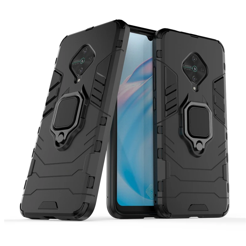 ДЛЯ Vivo V17 чехол Чехол для телефона пальца кольцо оболочка Жесткий ПК армированный