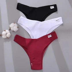 Sexy Cotton Women Brazilian Panties V Waist Female T-back Underpants Intimate Lingerie Bikini Panty M-XL