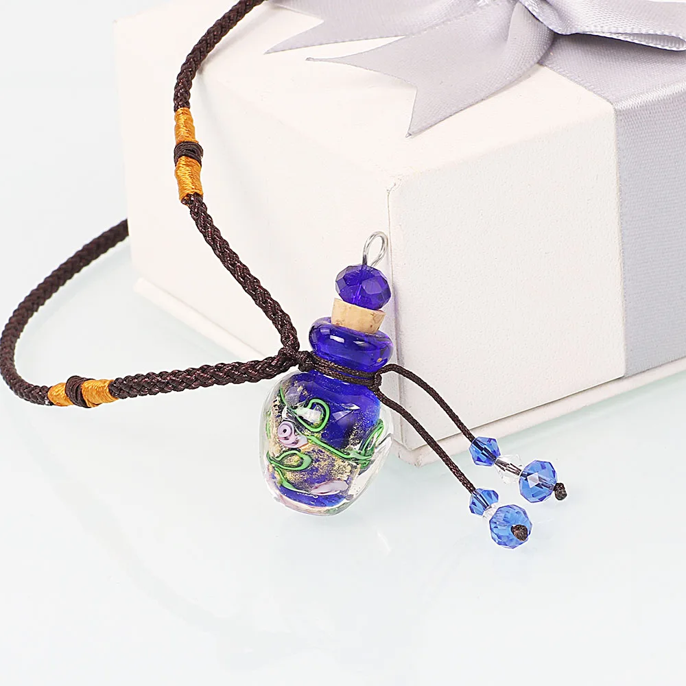 QIANBEI Lampwork Glas Anhänger Halskette Ätherisches Öl Diffusor Parfümflaschen Auto Parfümflaschen, Aufbewahrungsflaschen für kostbare – Detail 8