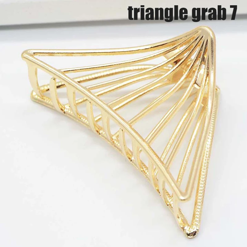 triangle grab 7 Металлическая заколка для волос, банная заколка, головной убор, большой аксессуар для волос для женщин, ретро Заколка для волос - Цвет: triangle grab 7