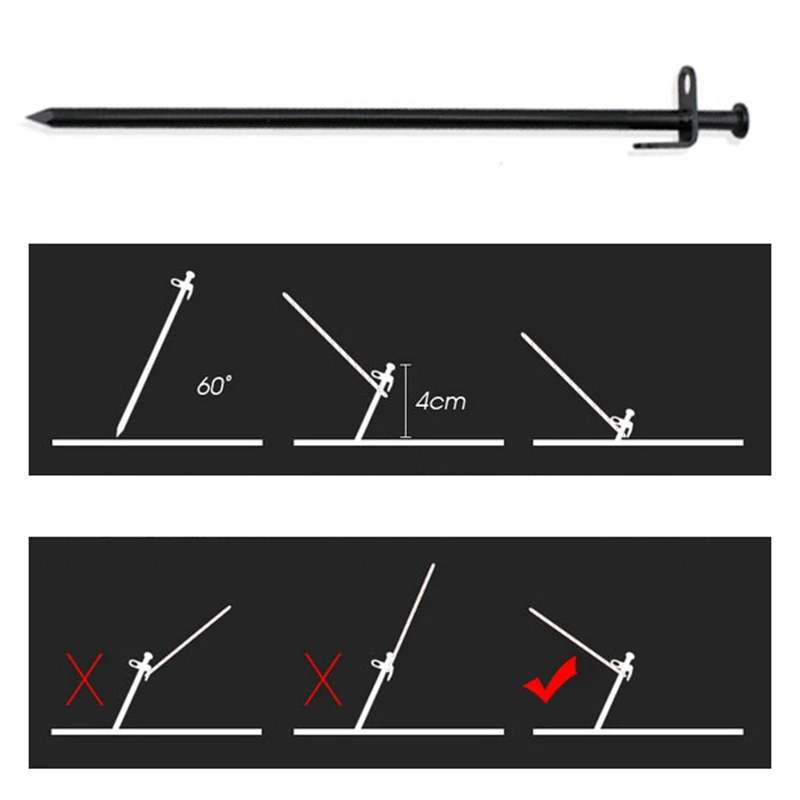 Кемпинговые колышки для палатки высокой твердости углеродистой стали наземный Кол навесы гвозди Походное Оборудование Аксессуары для улицы