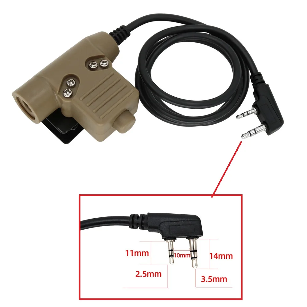 

Tactical PTT U94PTT tactical headset intercom adapter outdoor hunting PTT military adapter u94ptt ken plug DE