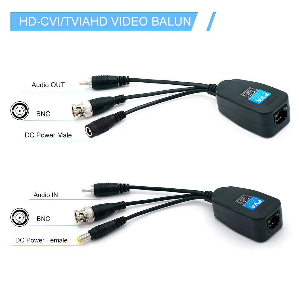  8MP HD BNC Power Video Balun Audio per RJ45 Connettore HD-CVI/TVI/AHD Ricetrasmettitore per CCTV di