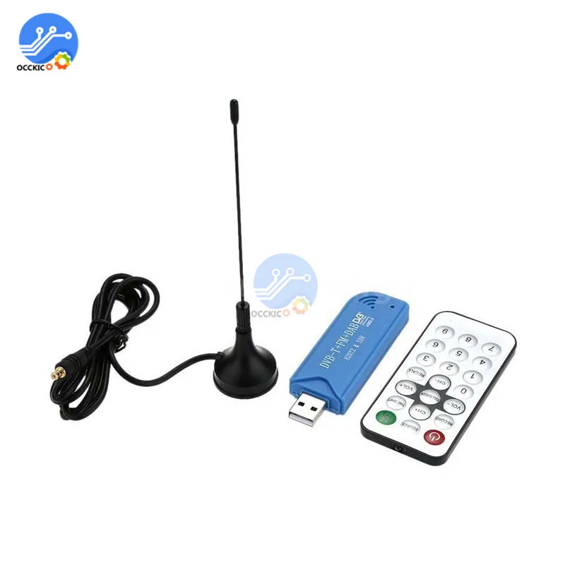 Мини Портативная цифровая телевизионная Флешка USB 2,0 DVB-T+ DAB+ FM RTL2832U+ R820T2 ТВ-тюнер приемник антенна