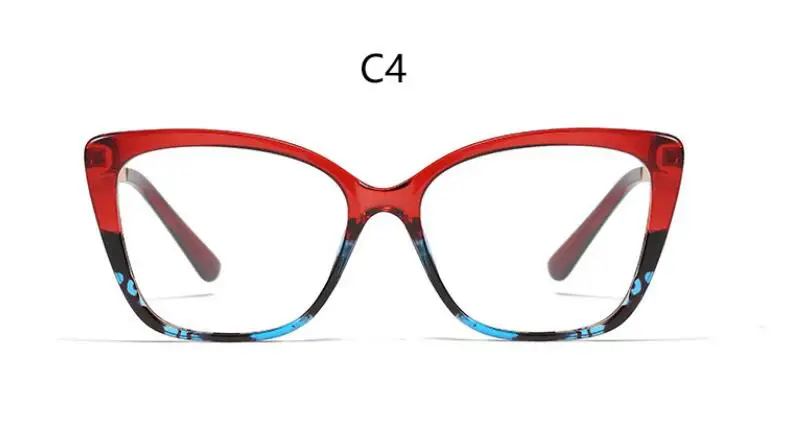 C4 red leopard Великолепный стильный черный кошачий глаз оправа очки высокого качества прозрачные очки в оправе Женские аксессуары сексуальные очки оправа - Цвет оправы: C4 red leopard
