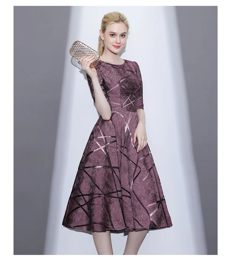 vestidos de novia longo bride Prom party Evening gown half sleeve a-line tea-length lace short Mother of the Bride Dresses