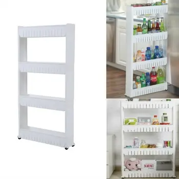 

Yonntech 4 Tier Slide Out Kitchen Trolley Rack Holder Storage Shelf Organiser on Wheels