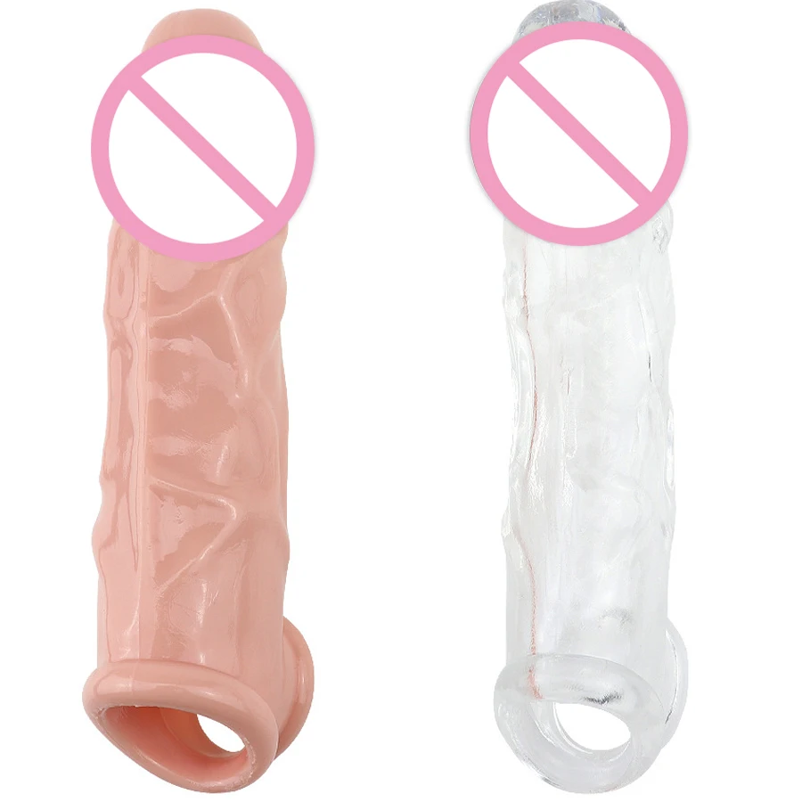 Soft Penis Sleeve Sex Toys Penis Extender Condom for men Delayed Ejaculation Cock Rings Reusable Condoms Adult toy for couple
