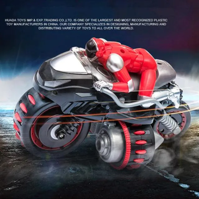 Big Size High Simulation Motorcycle 2.4G Remote Control Motorcycle Stunt Driving 3D Flips Rotation RC Stunt Motorbike Boy Gift 3