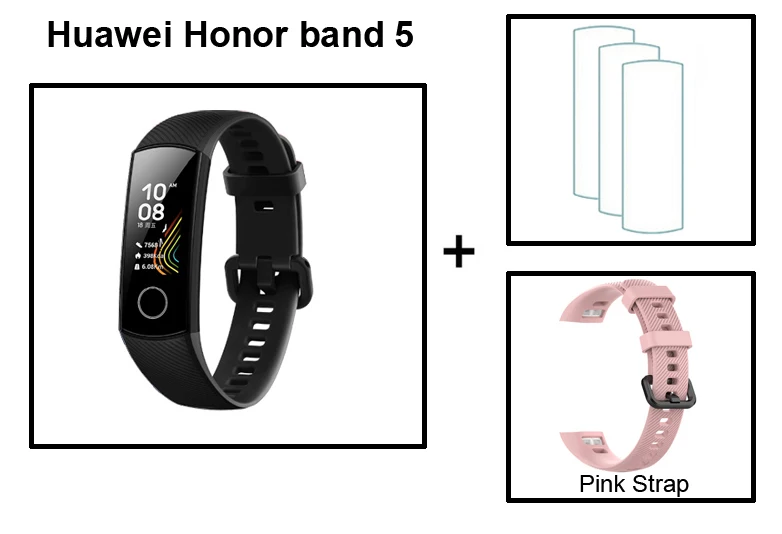 CN Black add f SP Умный Браслет huawei Honor Band 5 с кислородом крови AMOLED для обнаружения положения при плавании пульса и сна huawei - Цвет: CN Black add f SP
