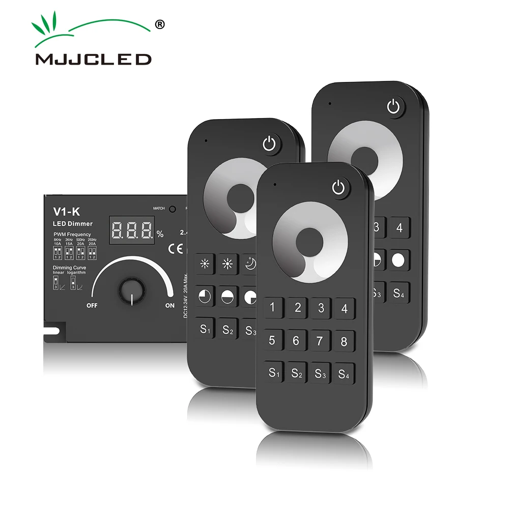Led Dimmer 12V 24V Rf Pmw Frequenza Regolabile 2.4G Rotativo Dimmer Interruttore Touch Telecomando 20A 300W Led Dimer Striscia V1-K