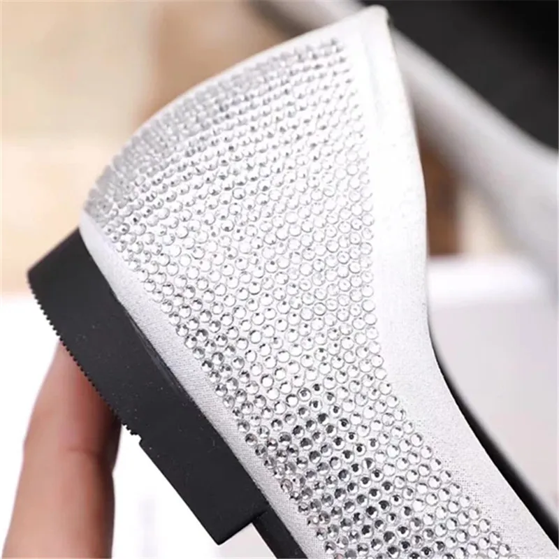 Женская обувь на плоской подошве; женская обувь с квадратным носком; scarpe donna; сезон осень; zapatos mujer; коллекция года; женская обувь на плоской подошве с кристаллами; слипоны; chaussures femme