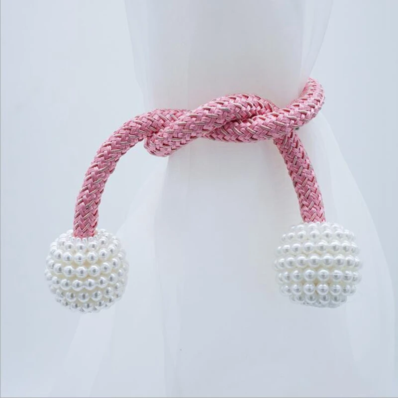 

Pearl Magnetic Curtain Bandages Window Strap Buckle Magnetic Clip Home Pendant Curtain Tie Rope Window Decorative Accessories