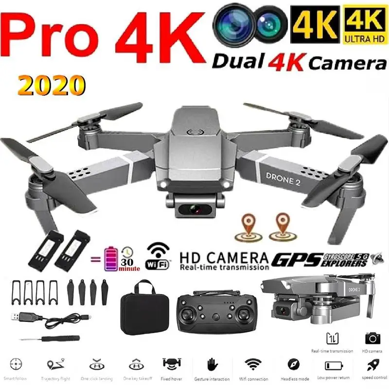 Новый E68 Дрон вертолет HD 4K 1080P камера WIFI FPV широкоугольный режим удержания высоты RC