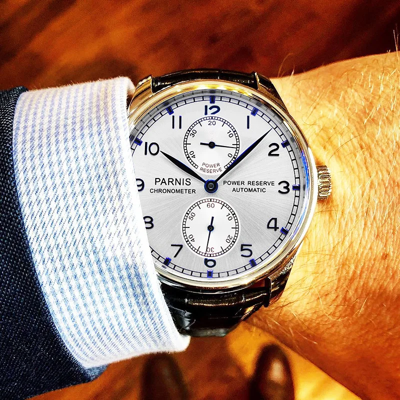 

Free shipping 43mm Parnis Automatic Watch Power Reserve Mechanical Watches Classic Men Diver Watch Top Brand Luxury Men