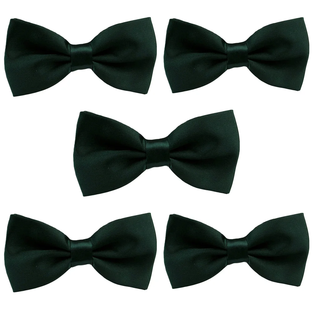 Dark Green-5 PCS 5 шт. мужской классический Атласный Галстук-бабочка Свадебный школьный Регулируемый однотонный галстук-бабочка BWTYY1001 - Цвет: Dark Green-5 PCS
