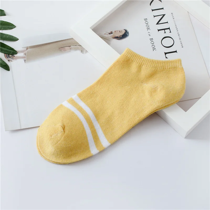 Простые Женские японские носки с двумя полосками, короткие женские носки без пятки, женские осенние носки - Цвет: 3